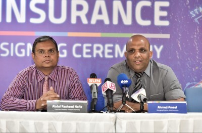 ހަލް އިންޝުއަރެންސް ފޯރުކޮށްދޭން އެލައިޑުން ޓްރާންސްޕޯޓާ އެކު ސޮއިކޮށްފި