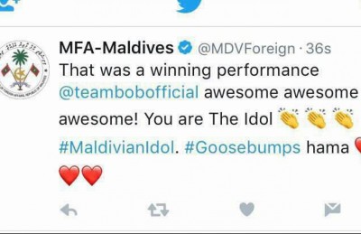ބޮބަށް ތާއީދުކޮށް ފޮރިން މިނިސްޓްރީން ޓްވީޓްކޮށްފި!