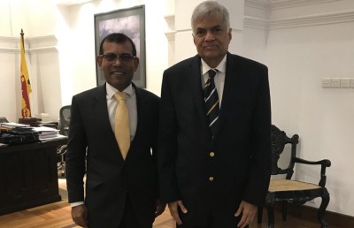 ނަޝީދު، ލަންކާގެ ބޮޑުވަޒީރު ރަނިލްއާ ބައްދަލު ކުރައްވައިފި
