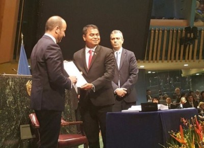 ޕެރިސް އެގްރީމެންޓުގައި ރާއްޖެއިން ސޮއިކޮށް، ތަސްދީގުކޮށްފި