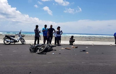 ހުޅުމާލެ ލިންކް ރޯޑުގައި އަނެއްކާ ވެސް ދެ ސައިކަލް ޖެހި އެކްސިޑެންޓެއް ހިނގައިފި
