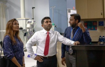 ހެލްތު މިނިސްޓަރު އަމީންގެ ފުރަތަމަ ޒިޔާރަތް އައިޖީއެމްއެޗާއި އޭޑީކޭއަށް