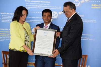 ހިމަބިހި ނައްތާލާފައިވާ ކަމުގެ އެވޯޑް ޑަބްލިއުއެޗްއޯ އިން ރާއްޖެއަށް ދީފި