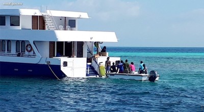 ޓޫރިސްޓުންތަކެެއް ތިބި ސަފާރީއެއް ފަރަކަަށް އަރައިފި