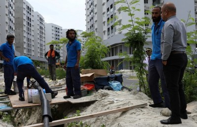 ސްޓެލްކޯ ހިޔާގެ ދެ ޓަވަރަށް ކަރަންޓު ލުމުގެ މަސައްކަތް ފަށައިފި