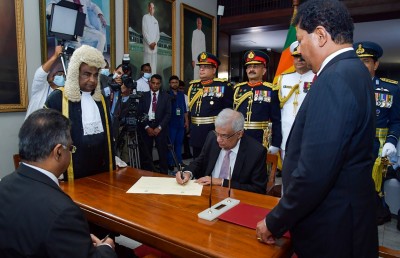 ރަނިލް، ލަންކާގެ ރައީސް ކަމުގެ ހުވާ ކުރައްވައިފި