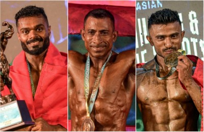 ރަން މެޑަލް ހޯދި އެތުލީޓުންނާއެކު ދުނިޔޭގެ މުބާރާތަށް ބޮޑީ ބިލްޑިން ޓީމު ނަގައިފި