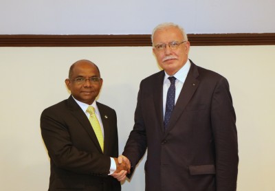 ފޮރިން މިނިސްޓަރު ޝާހިދުގެ ފުރަތަމަ ބައްދަލުވުން، ފަލަސްތީނުގެ ފޮރިން މިނިސްޓަރާ