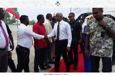 އަރިއަތޮޅު ދަތުރުފުޅަށް ފަހު ރައީސް ސޯލިހު މާލެ ވަޑައިގެންފި