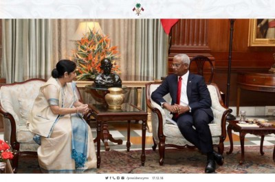 ރައީސް ސޯލިހު އިންޑިޔާގެ ހާރިޖީ ވަޒީރު ސުޝްމާ ސުވަރާޖާ ބައްދަލުކުރައްވައިފި