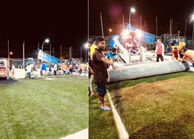 އޮލިމްޕިކް ސައިޒުގެ ސްވިމިންގް ޕޫލް އެޅުމަށް ބިން ހުސްކުރަން ފަށައިފި