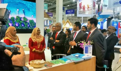 ޖަޕާނުގައި ކުރިއަށްދާ ޓޫރިޒަމް ފެއާގައި ރާއްޖޭގެ ސްޓޯލްއަށް ރައީސް ޒިޔާރަތްކުރައްވަައިފި