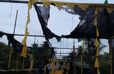 މަޑަވެލީގައި ރައީސްގެ ޖަލްސާ އަށް ތައްޔާރުކުރި ތަނުގައި ހުޅުޖަހައިފި