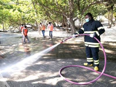 ވިލިމާލޭގެ މަގުތައްވެސް ޑިސްއިންފެކްޓު ކުރަނީ