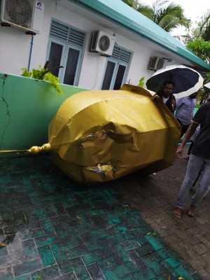 ވައިގަދަވެ މަހިބަދޫ މިސްކިތުގެ މުންނާރުން ބައެއް ވެއްޓިއްޖެ