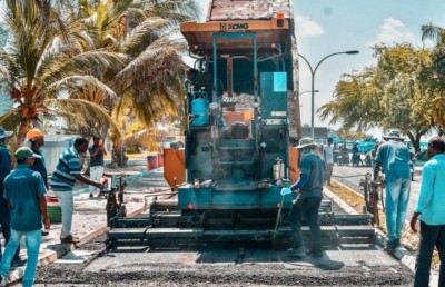 ދުވާފަރުގެ މަގުތައް ހެދުގެ 63 ޕަސެންޓް ނިންމައި އޭދަފުށީގެ މަގުތައް ހެދުމުގެ މަސައްކަތް އަލުން ފަށައިފި