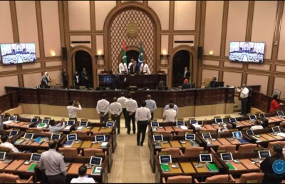 އެމްޑީޕީގެ މެމްބަރުން ރިޔާސަތަށް އަރައި، ޖަލްސާ ފަށަން ހުރަސްއަޅައި އިހުތިޖާޖު ކުރަނީ!