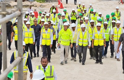 ރައީސް ޑރ. މުއިއްޒު ކެބިނެޓާ އެކު ފުރަތަމަ ފަހަރަށް ތިލަމާލެ ބްރިޖު ސައިޓަށް