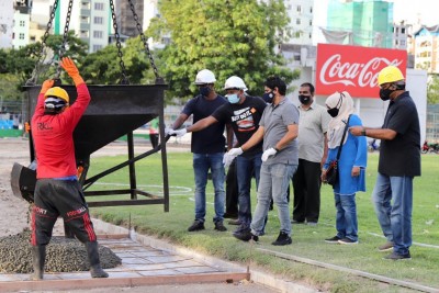 އެކުވެނި ޓްރެކުގެ ކޮންކްރީޓު މަސައްކަތް ފަށައިފި