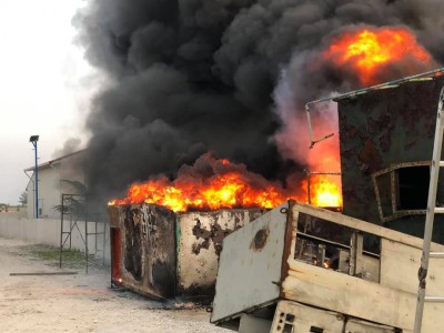 ތިނަދޫ ފެން ޕްލާންޓުގައި ޓޭންކެއް ކަފަނިކޮށް އަލިފާނުގެ ހާދިސާއެއް ހިނގައިފި