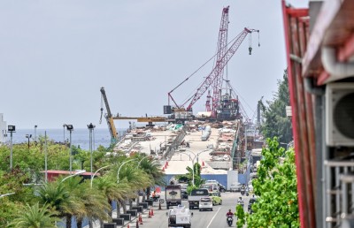 ތިލަމާލެ ބްރިޖުގެ މަސައްކަތް ޝެޑިއުލަށްވުރެ އަވަސް، 35 ޕަސެންޓް ނިމިއްޖެ