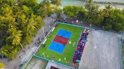 ސަރުކާރުން މަތިވެރީގައި ގާއިމުކުރި ވޮލީ ކޯޓު ހުޅުވައިފި
