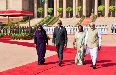 ރައީސް މުއިއްޒު އަށް އިންޑިއާއިން ރަތްދޫލައިގެ މަރުހަބާއެއް