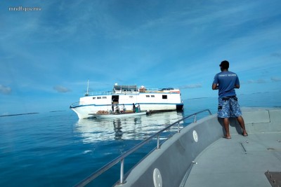 16 މީހުންނާއެކު ދަތުރުކުރަމުންދިޔަ މުދާ އުފުލާ ބޯޓެއް ފަރަށް އަރައިފި