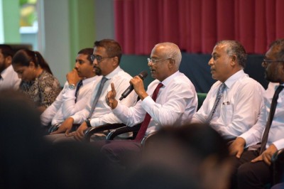 މ. އަތޮޅު ހޮސްޕިޓަލްގެ ފެންވަރު މަތި ކުރުމަށް ކުރެވެން ހުރި ހުރިހާ ކަމެއް ކުރާނަން: ރައީސް