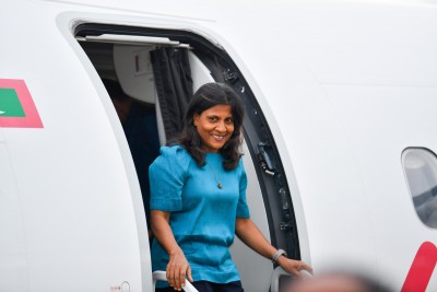 ފުވައްމުލަކަށް ކުރެއްވި ދަތުރުފުޅަށްފަހު މެޑަމް ފަޒްނާ މާލެ ވަޑައިގެންފި