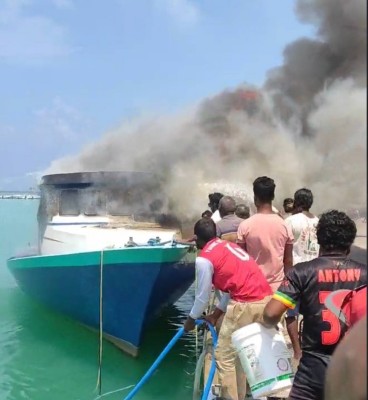 ފުނަދޫގައި ދޯންޏެއްގައި އަލިފާން ރޯވެ ބޮޑު ގެއްލުމެއް ލިބިއްޖެ