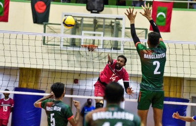 އެކުވެރިކަމުގެ މެޗުގައި ރާއްޖޭން ބަންގްލަދޭޝްގެ ވޮލީ ޓީމު ބަލިކޮށްފި