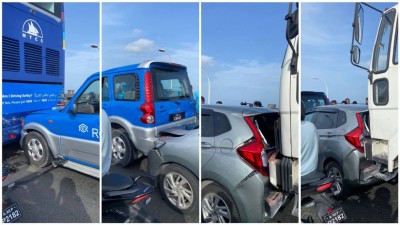 ބްރިޖް މަތީ އެކްސިޑެންޓެއް، ހަތަރު ވެހިކަލަށް ގެއްލުންތަކެއް