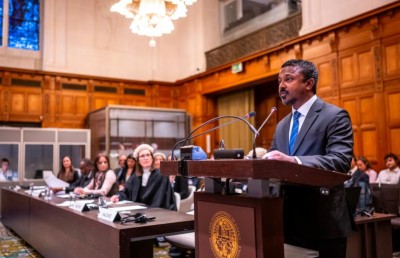 އިޒްރޭލްގެ މައްސަލާގައި އައިސީޖޭގެ އަޑުއެހުމެއްގައި އުޝާމް ބަޔާނެއް ދެއްވަނީ