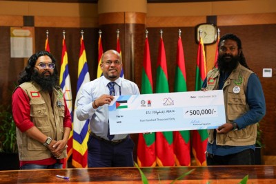 ސްޓެލްކޯއިން ފަލަސްތީން ފަންޑަށް ފަސް ލައްކަ ރުފިޔާ ދީފި