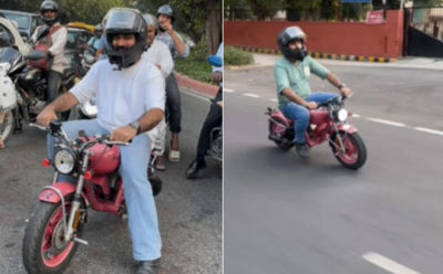 ދިއްލީގައި މީހަކު ކުޑަ ސައިކަލެއް ދުއްވާފައި ދާ ވީޑިއޯއެއް ގިނަ ބައެއްގެ ސަމާލުކަމަށް