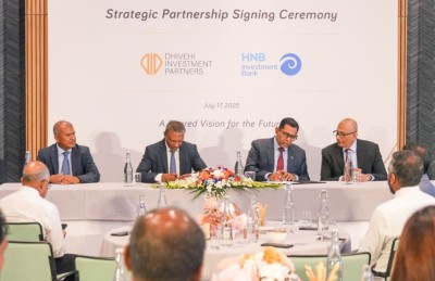 ދިވެހި އިންވެސްޓްމަންޓުން ލަންކާގެ އެޗްއެންބީއައިބީއާ އެކު ގުޅުން ބަދަހި ކުރުމުގެ އެއްބަސްވުމެއް