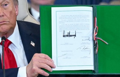 ޣައްޒާގެ ސުލްހައިގެ އެއްބަސްވުމަށް އެމެރިކާ، މިސްރު، ގަތަރު އަދި ތުރުކީން ޖާމިނުވެ ސޮއިކޮށްފި