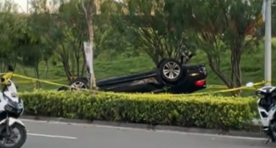 ހުޅުމާލޭގައި ކާރެއް ފުރޮޅާލައި، ނުރައްކާތެރި އެކްސިޑެންޓެއް ހިނގައިފި