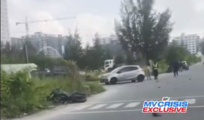 ހުޅުމާލޭގައި ފޭސް ދޭއްގައި ސައިކަލަކާއި ކާރެއްޖެހި ނުރައްކާތެރި އެކްސިޑެންޓެއް