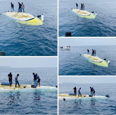 އަންހެނުންނާ ކުޑަކުދިން އަރުވައިގެން ދިޔަ ލޯންޗެއް އަޑިއަށް ގޮސްފި