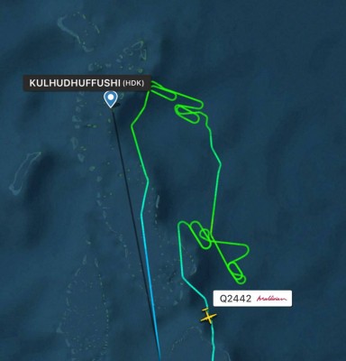 ކުޅުދުއްފުއްޓަށް ޖައްސަން ދިޔަ ފްލައިޓެއް މޫސުން ގޯސްވުމުގެ ސަބަބުން އެނބުރި މާލެއަށް