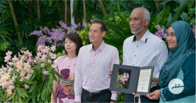 ސިންގަޕޫރުގައި އޯކިޑް މަލަކަށް ރައީސާއި އަނބިކަނބަލުންގެ ނަމުން ނަންދީފި