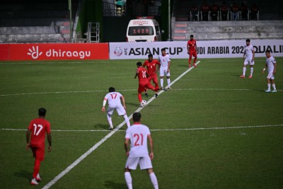 ތަޖިކިސްތާނު އަތުން ބަލިވި ނަމަވެސް ދިވެހި ޓީމުގެ ހިތްވަރަށް ސާބަސް