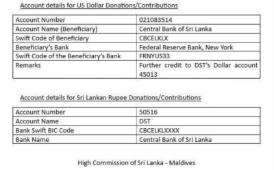 ލަންކާއަށް ކުރަމުންދާ ވިއްސާރައިގައި 123 މަރު، އެހީ ފޯރުކޮށްދެވޭނެ ގޮތްތައް އާންމުކޮށްފި