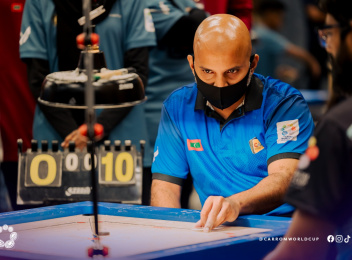 ކެރަމް ވޯލްޑްކަޕް 2025: ޑަބަލްސް އިވެންޓްގައި ރާއްޖޭގެ އަޒްމީންއާއި ނާޒިމްގެ ޕެއާ ކުއާޓާގައި ވާދަކޮށްފި