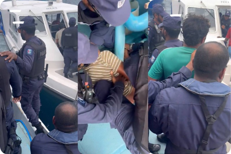 މަސްވެރިންގެ އިހުތިޖާޖު: ފުލުހުން ދޯނިތަކަށް އަރައި މީހުން ހައްޔަރު ކުރަން ފަށައިފި