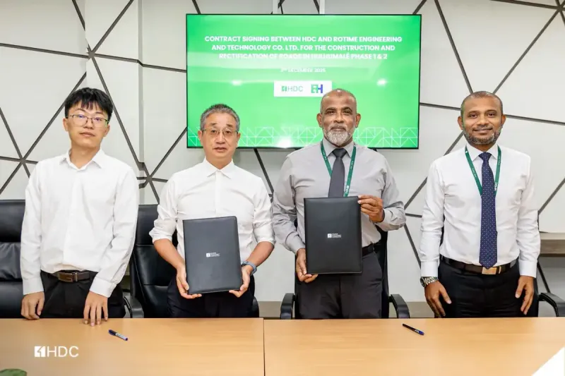 ހުޅުމާލޭ ގެ ބައެއް މަގުތައް މަރާމާތު ކުރަން ޗައިނާގެ ކުންފުންޏަކާ ހަވާލު ކުރީ 91.8 މިލިއަން ރުފިޔާ އަށް