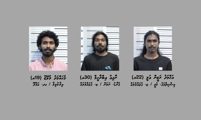 ފުލުހަކަށް ހަމަލާދިންކަމުގެ ތުހުމަތުގައި ކުށުގެ ރެކޯޑު އޮތް ތިން މީހަކު ހައްޔަރުކޮށްފި