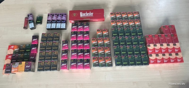 442 ވޭޕް ކާޓްރިޖާއި 2 ސިނގިރޭޓް ކާޓޫން ފުލުހުންގެ ބެލުމުގެ ދަށަށް